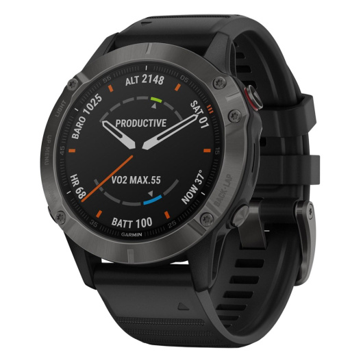 Умные часы Garmin Fenix 6 Sapphire Wi-Fi NFC, серый/черный